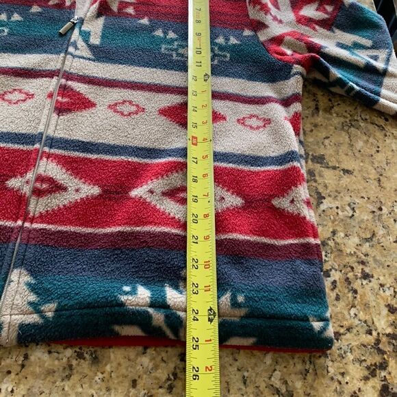 Vintage Jane Ashley Women’s 1X Southwestern Hiking Fleece sweatshirt Aztec Boho‎ - Picture 7 of 8